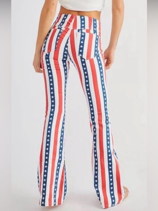 Free People Pants - Free People 70s style Red White & Blue Stripe Flare Pants